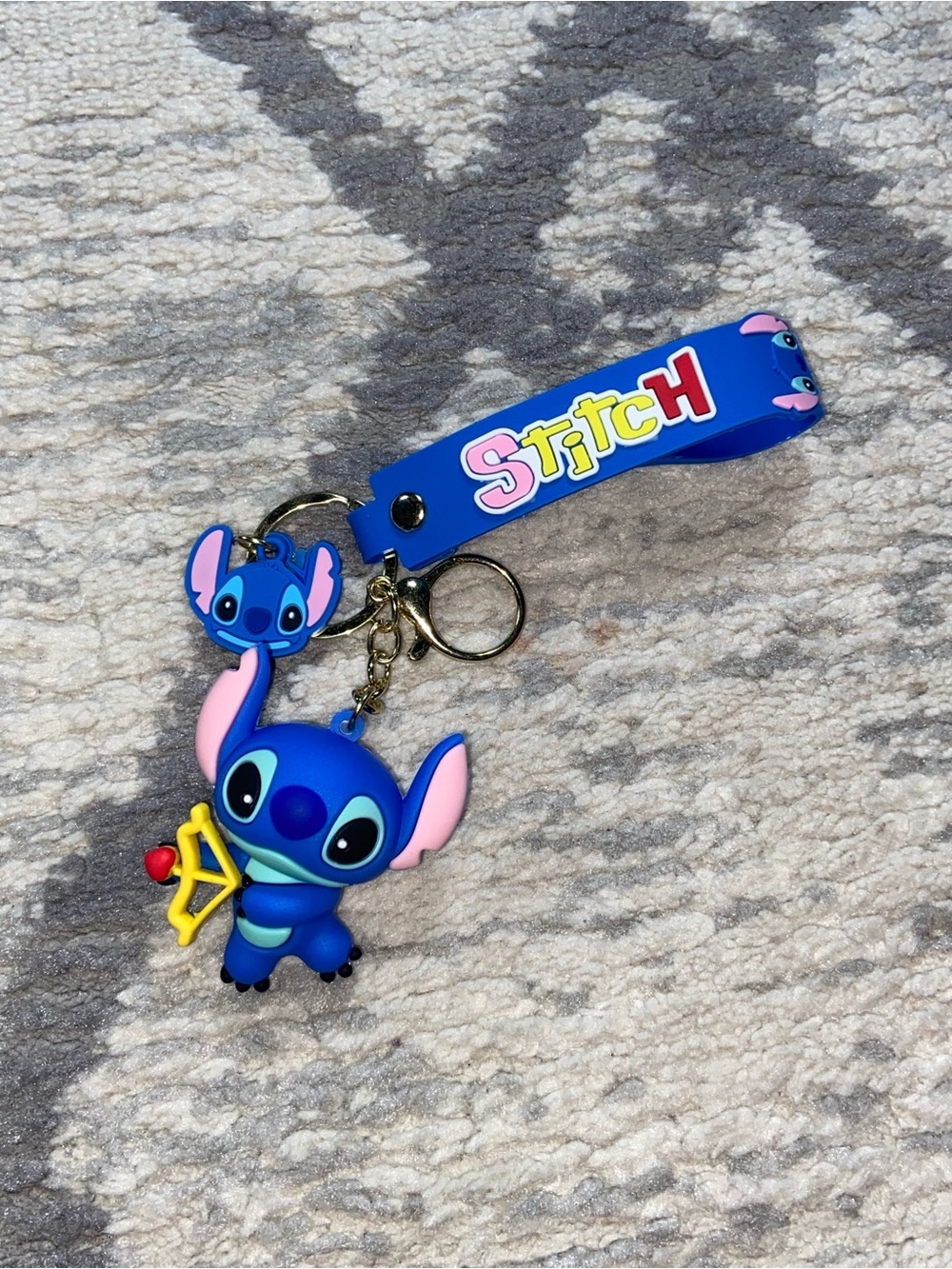 Stitch Blue Silicone Keychain Charm with Strap - Disney Inspired